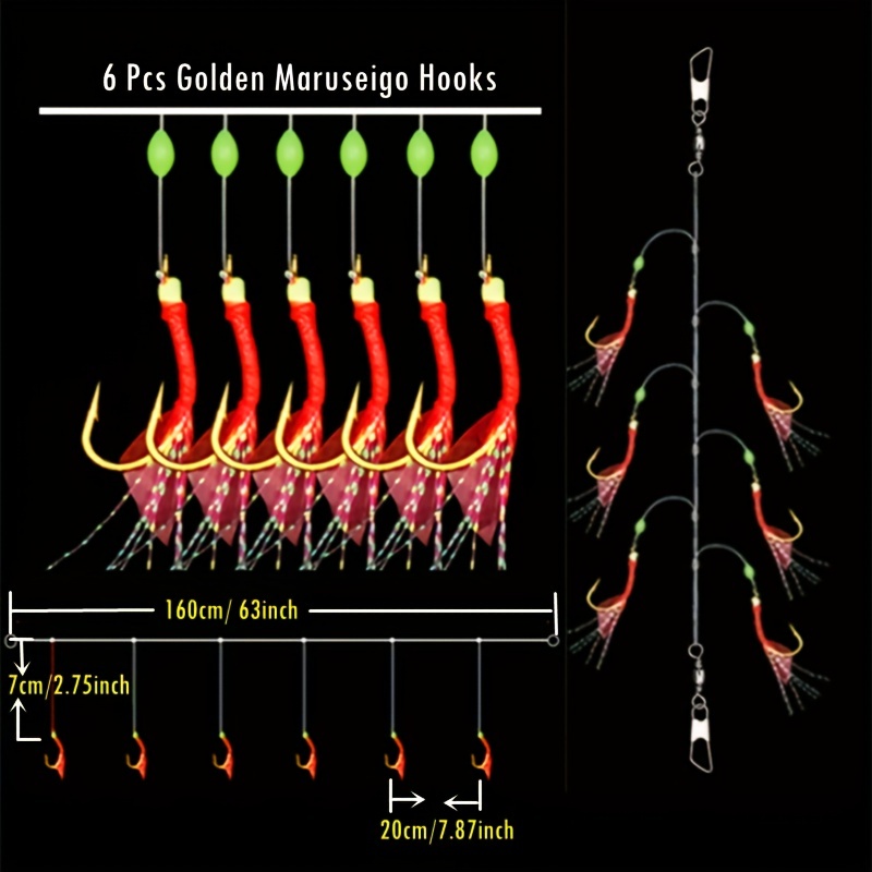 Luminous Gold plated Bionic String Hooks 6 Small Hooks - Temu