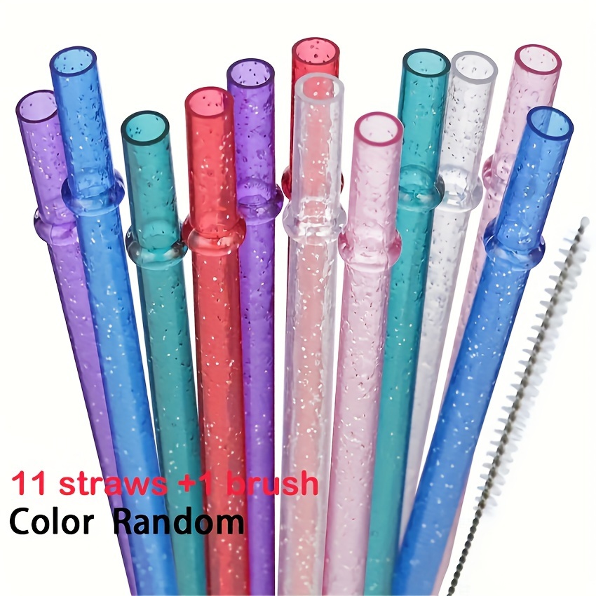 25PCS Reusable Plastic Straws for Tumblers Mason Jars 9 Inches