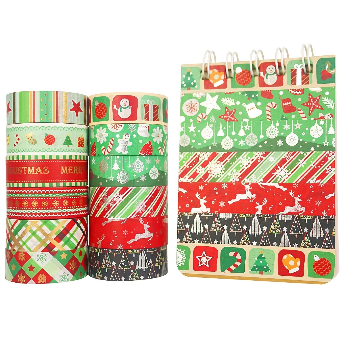 Tape - Gold Foil Christmas Washi Tape Set - 12 Rolls