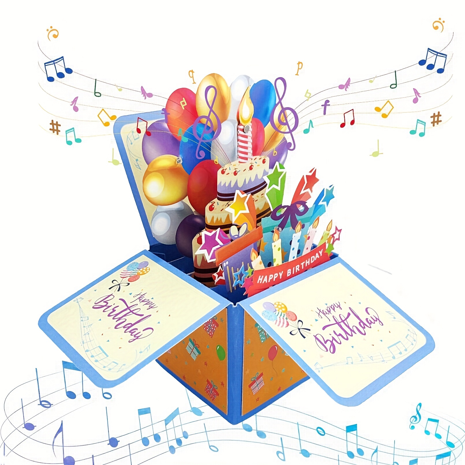 Carte d'anniversaire musicale, cartes d'anniversaire musicales avec lumière  et musique,carte d'anniversaire pop-up 3D, bougie à lumière LED et jeu de  cartes de vœux pour homme ou femme : : Fournitures de bureau