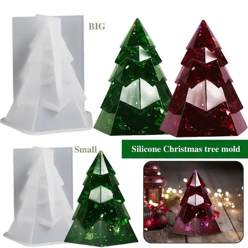 5pcs Resin Casting Mold Christmas Snowflake Silicone Mould Cake Candle  Fondant Ice Cube DIY Tool 