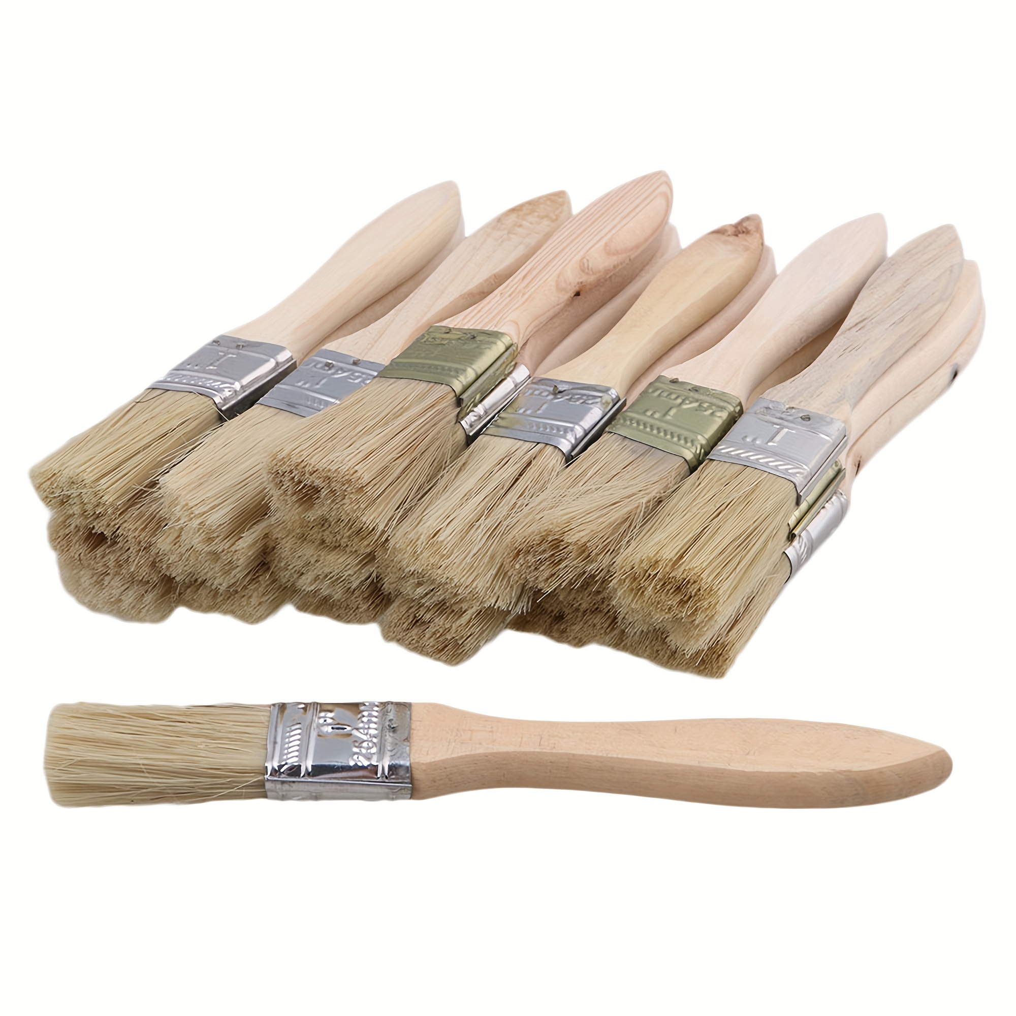 

20pcs Thickened Wooden Handle Paint Brush 1 Inch For School Office And Home