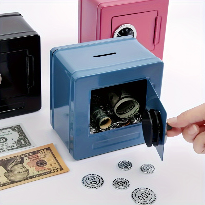 Caja de efectivo con llave de bloqueo y bandeja de dinero, caja de dinero  grande para dinero en efectivo, caja de metal con cerradura para dinero
