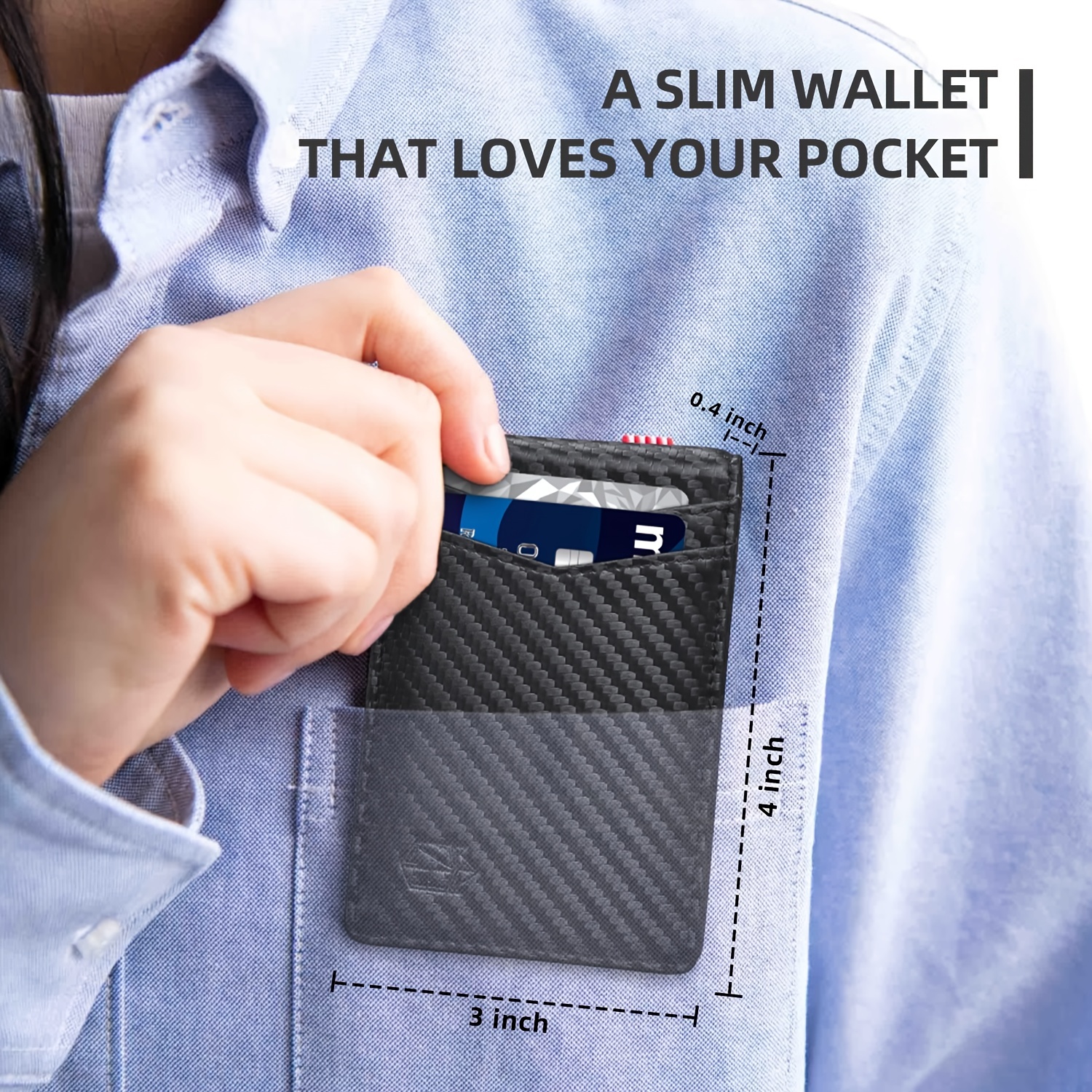 Men's Ultra-thin Wallet, Rfid Anti-theft Brush Thin Short Credit