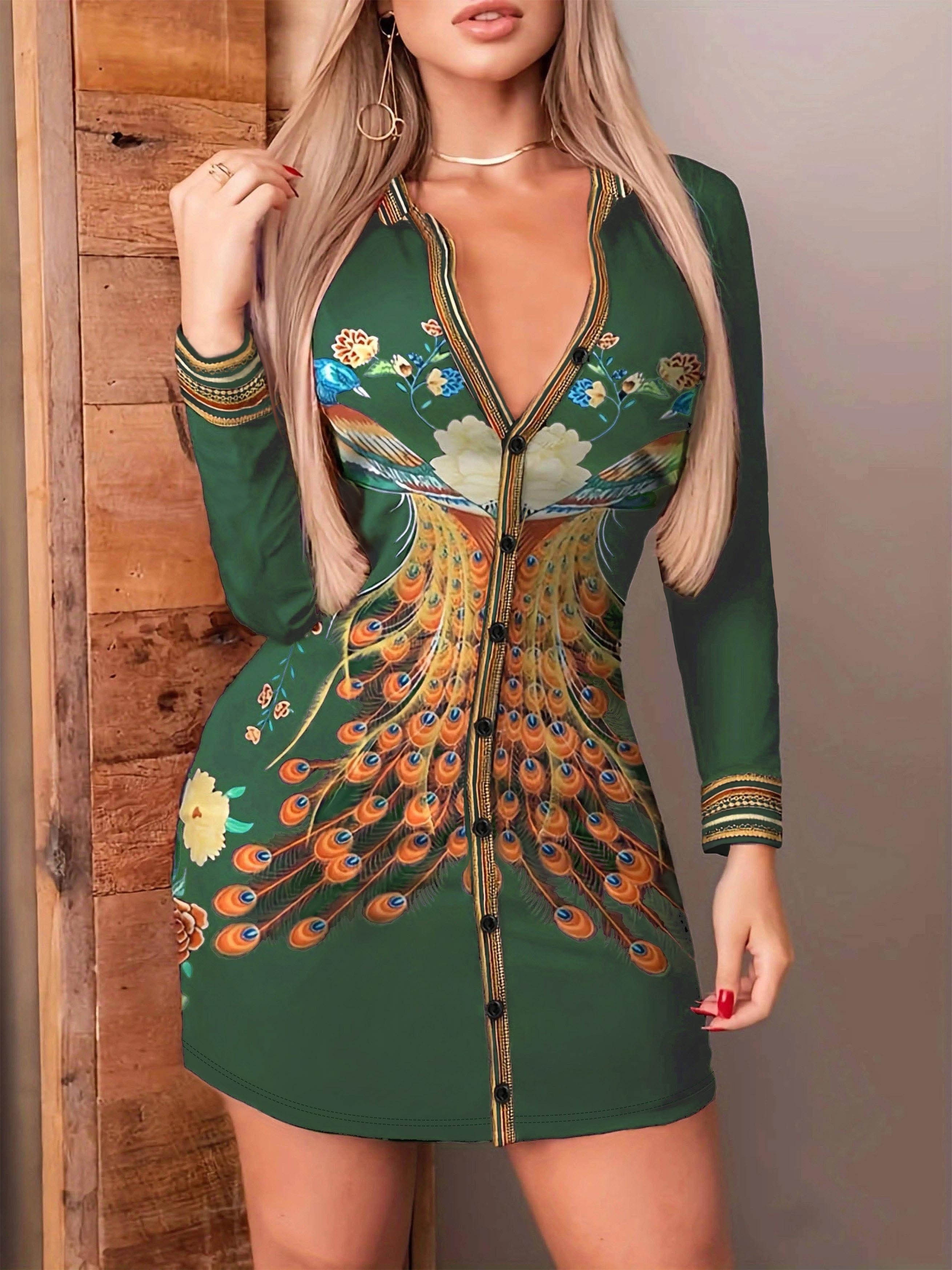 Peacock clearance shirt dress