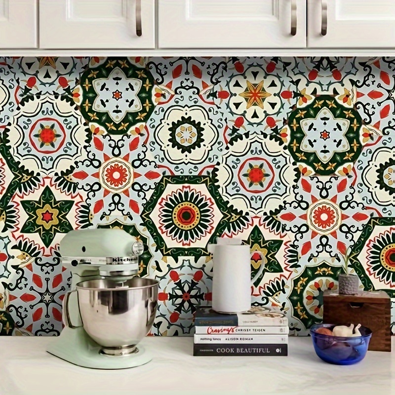 Moroccan Pattern, Twill Non-slip Kitchen Bathroom Floor Stickers