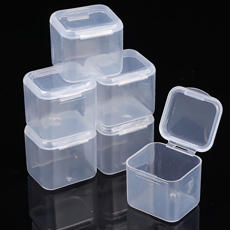 5/10Pcs Mini Storage Box Transparent Square Plastic Box Earrings