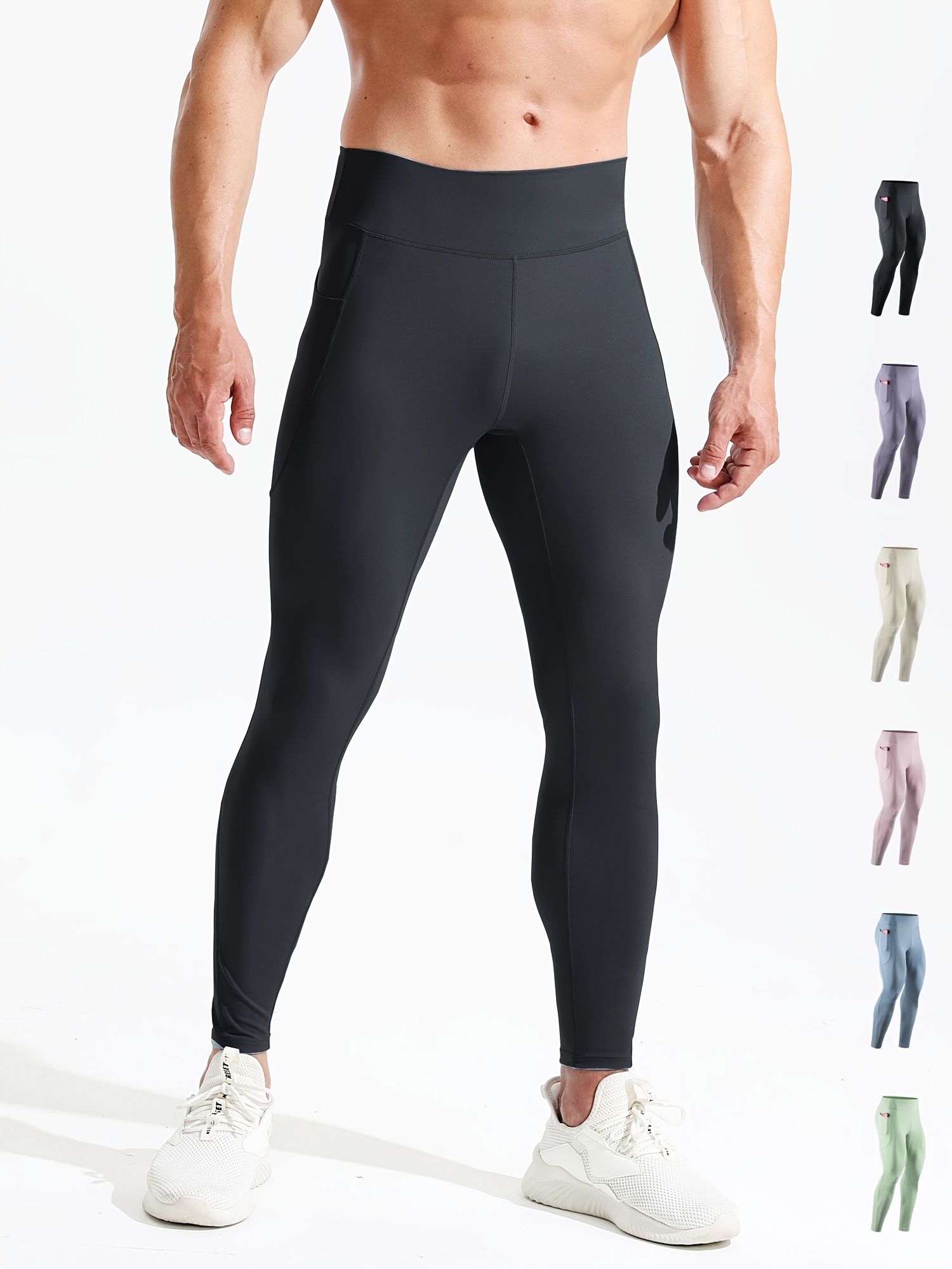 Men's Compression Sports Leggings Quick Dry High Waist Pants