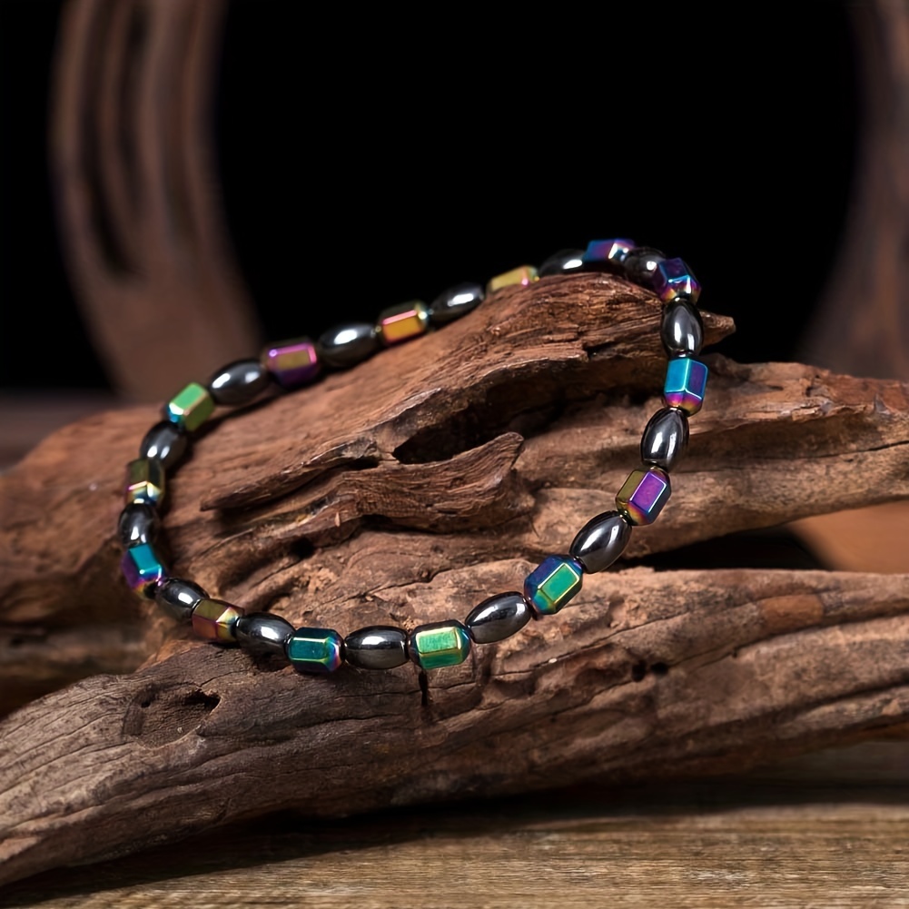 Colorful Magnetic Gallstone Beaded Anklet
