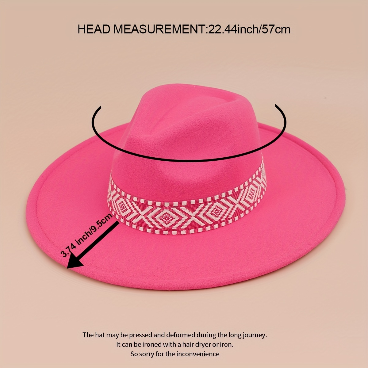 Couple Felt Hat Boho Strap Flat Brim Top Hat, Unisex