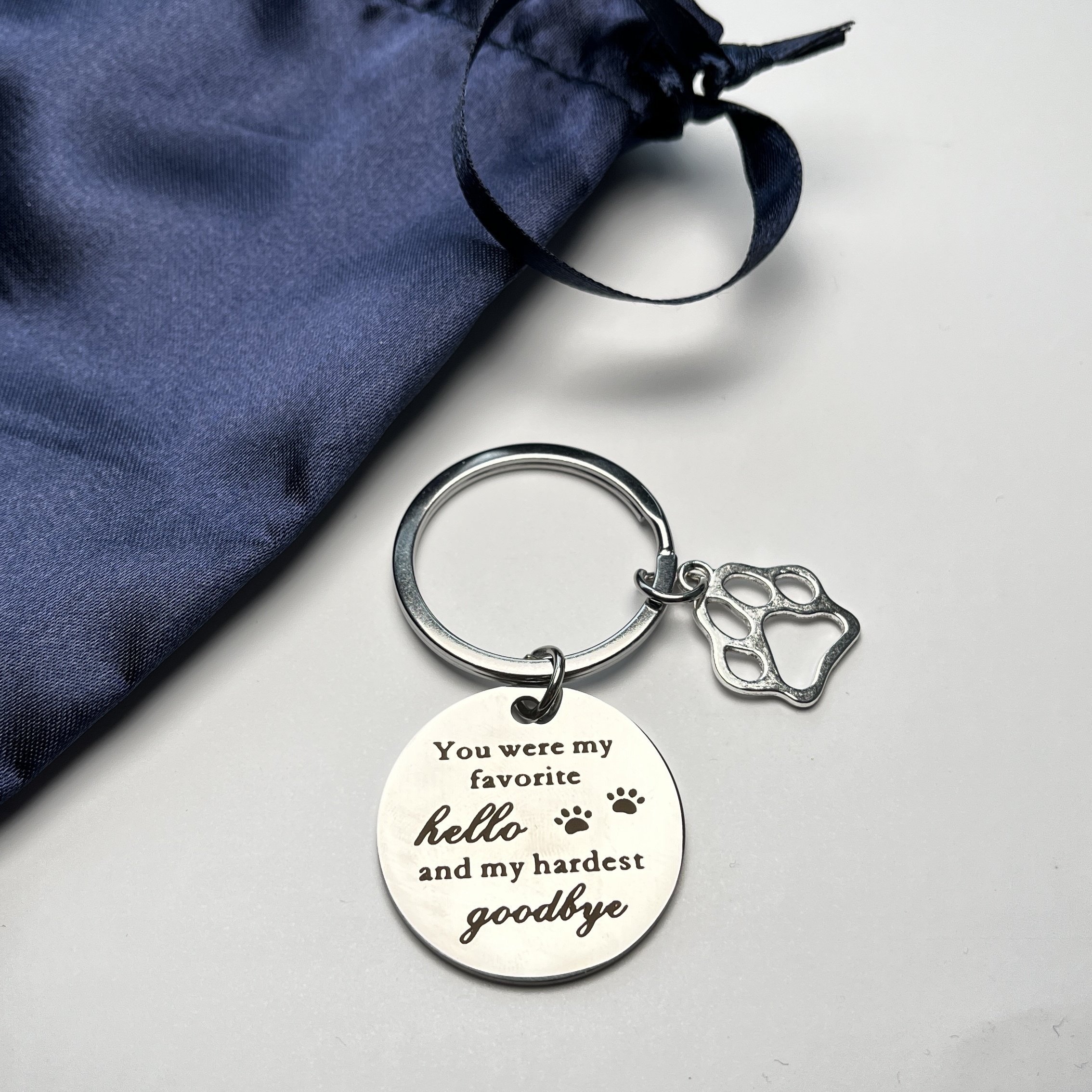 Favorite Hello Hardest Goodbye Dog Keychain Personalized Pet 