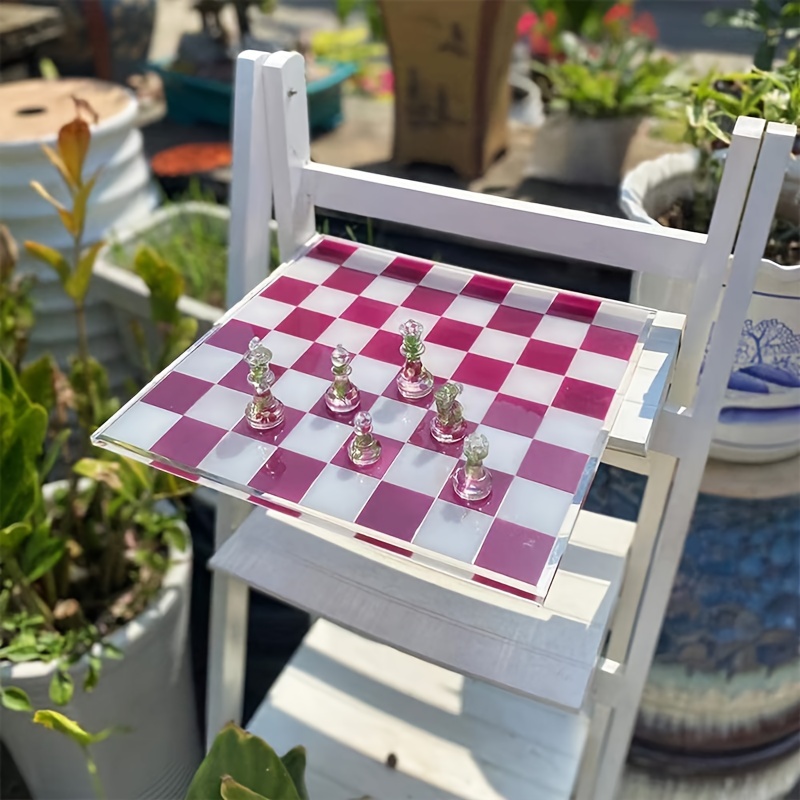 1 conjunto de molde de silicone para xadrez 3D de cristal epóxi para festa  em família, jogos de tabuleiro, decoração de casa, peças de xadrez