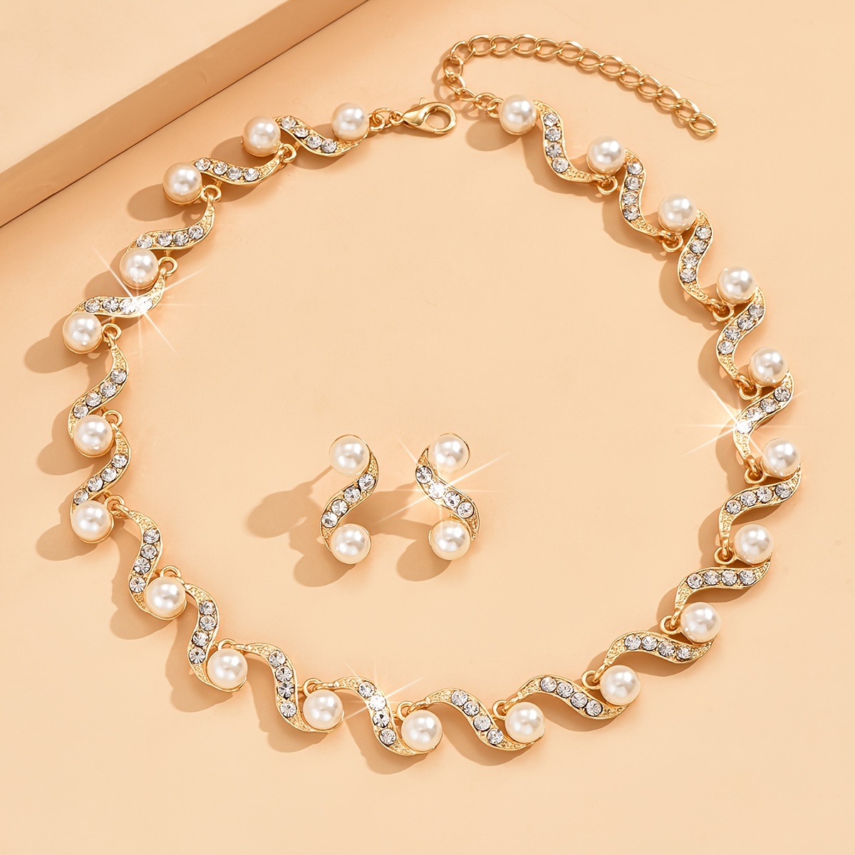 luxurious     pearl   s shaped jewelry set   bridal party wear valentines gift details 8