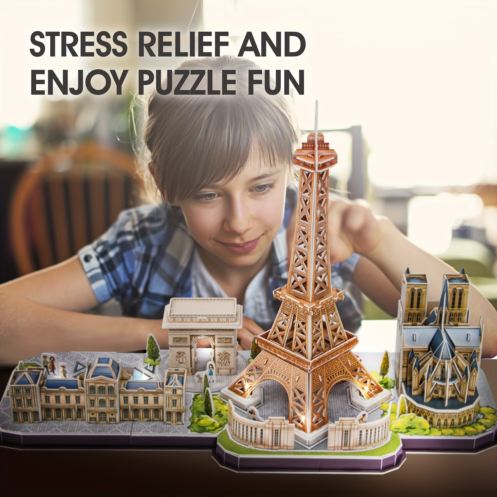 Eiffel Tower by Night, 3D Puzzle Buildings, 3D Puzzles, Products