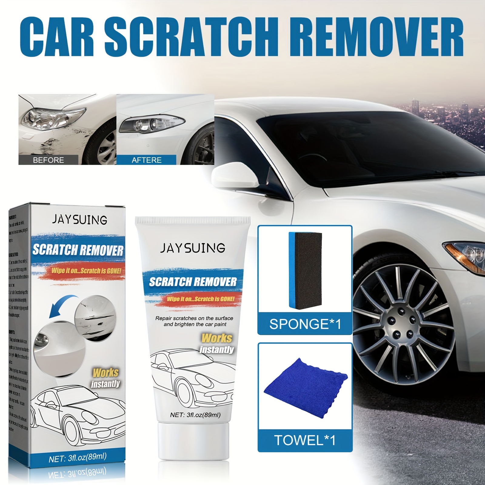 Car Scratch Remover Car Scratch Repair Kit 1 Pack With Sponge Magic Scratch  Removal For Repairing Car Scratches Car Scratch & - AliExpress