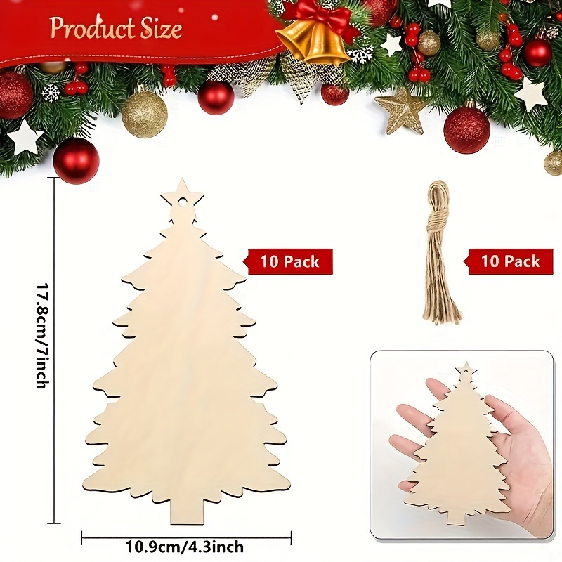 Baker Ross AX415 Star Wooden Ornament Kit - Pack of 10, Christmas Tree  Ornaments for Creative Art and Craft Activities to Paint and Decorate