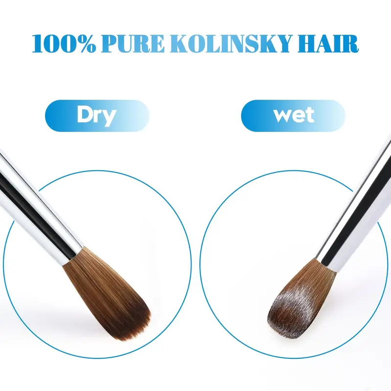 Acrylic Nail Brushes  100% Pure Kolinsky - Professional Quality