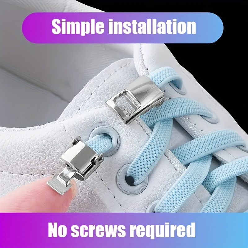 No Tie Shoelaces Tieless Elastic Shoe Laces Strong Lock - Temu