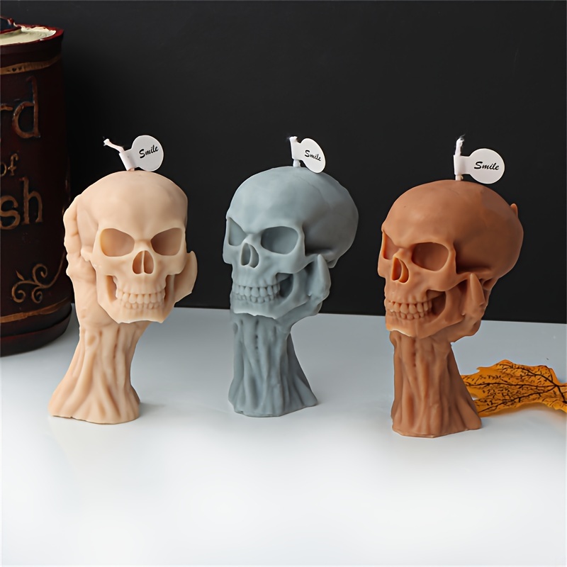 Halloween Skull Silicone Candle Mold 3d Pyramid Skull - Temu