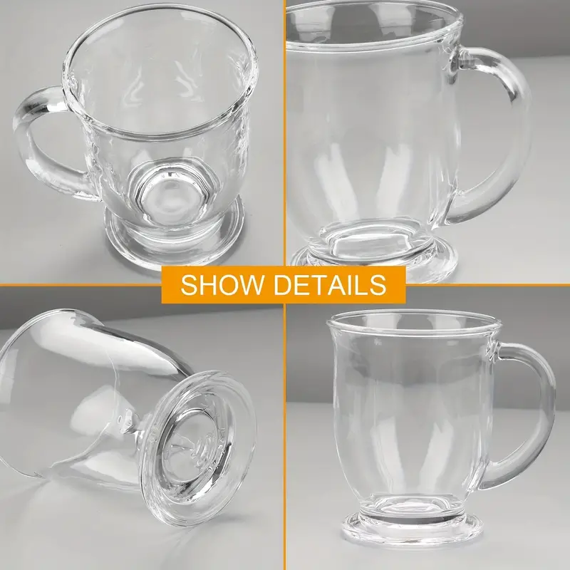 Glass Irish Coffee Mugs Clear Footed Coffee Cups With - Temu