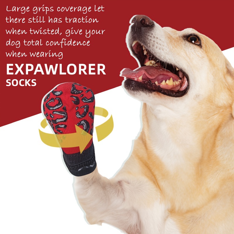 Non-slip Dog Socks Pet Grip Socks Dog Socks Pet Paw Protection Socks - 2  Pairs