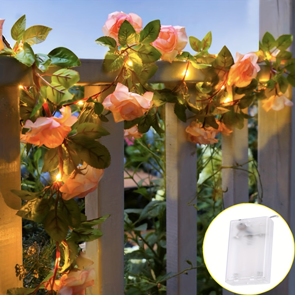20 LED Rose Fleur Fée Fête De Mariage Décor De Noël Noël Guirlande