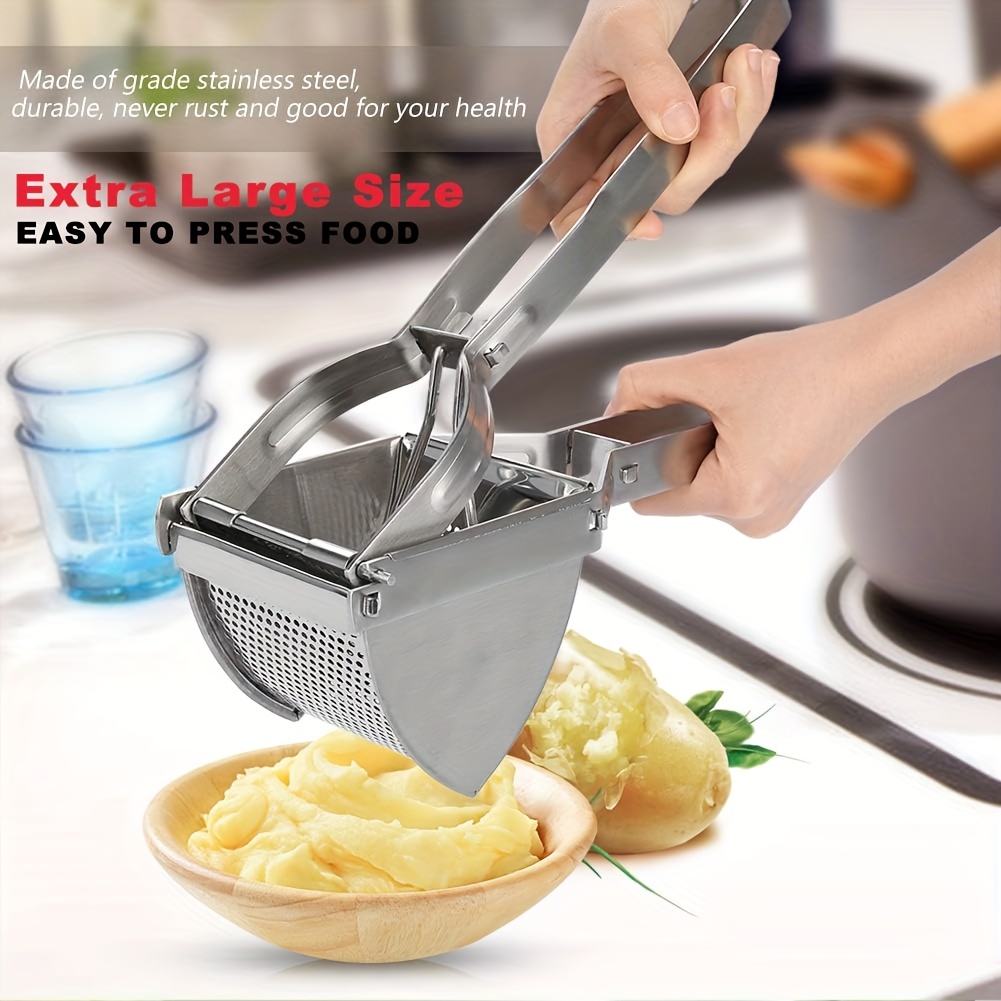 Potato Masher, Stainless Steel Potato Masher, Kitchen Vegetable Mesher With  Non-slip Handle, Manual Fruit Mesher, Folding Potato Ricer, Potato Press,  Vegetable Crusher, Kitchen Stuff, Kitchen Tool - Temu