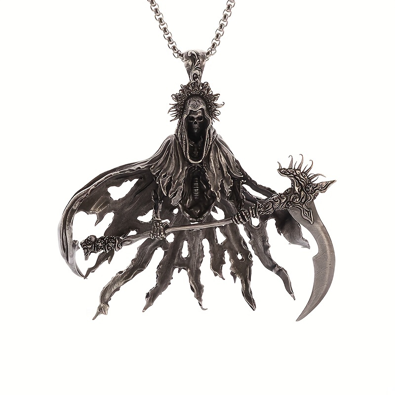 Retro Skull Pendant Necklace for Men, Unique Gift