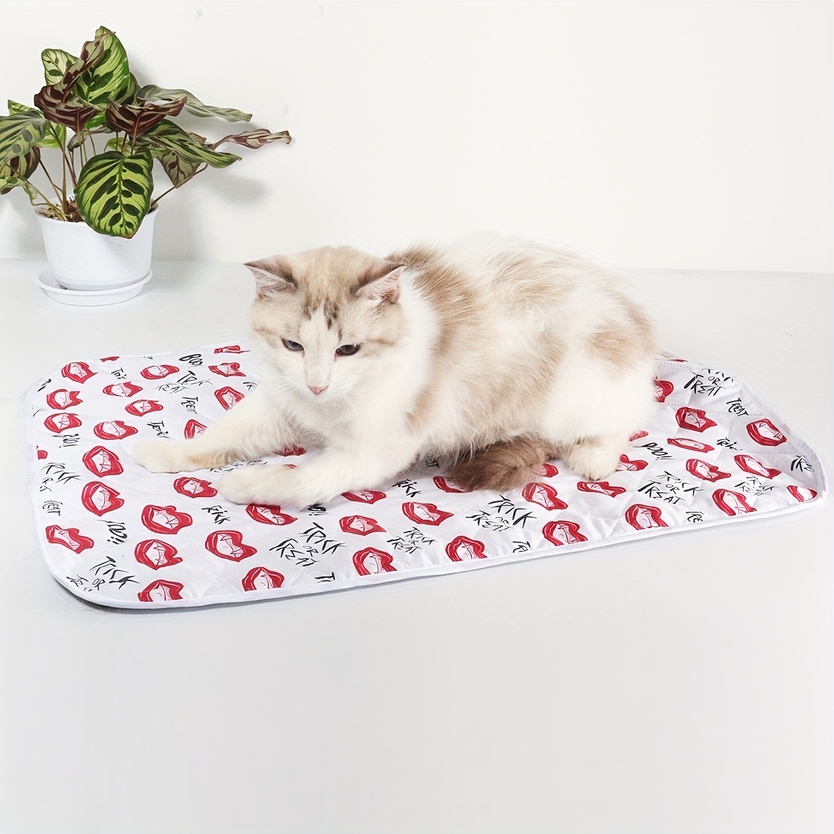 Halloween Lips Print Cat Nest Mat Bed Mat Sofa Mat Floor Mat