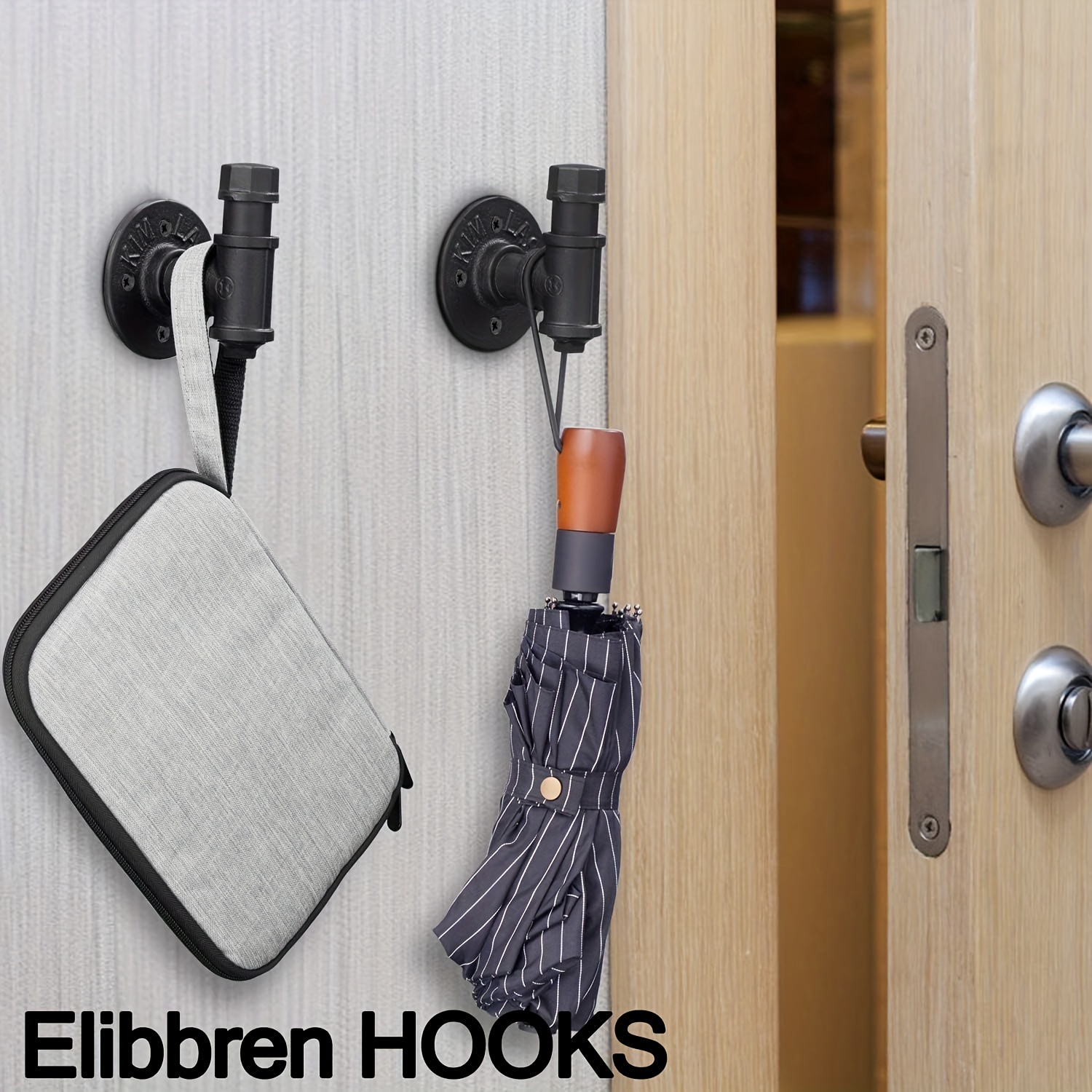 Indian Shelf 2 Pack Hook | Coat Rack Hooks Hardware | White Clothes Hooks  Wall Mount | Wood Purse Holder Wall | Floral Hook for Keys on Wall [10.16