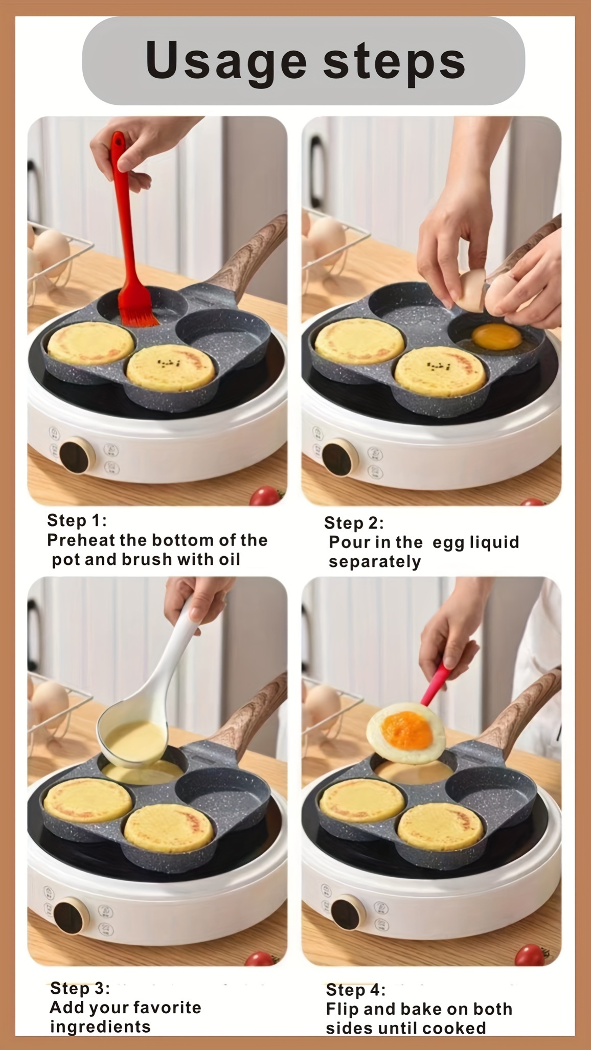 1pc/1set Omelette Pan, Frying Pan, Multifunctional Pancake Pan Non-Stick  Omelet Pan, Cooking Pan For Omelet, Burger, Breakfast Pancake  MakingUniversal