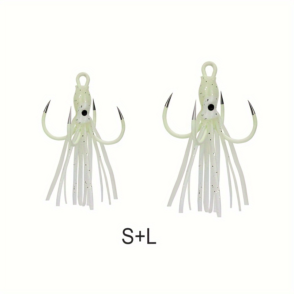 Octopus Lures Squid Skirt Bait Glow In Dark Luminous Soft - Temu