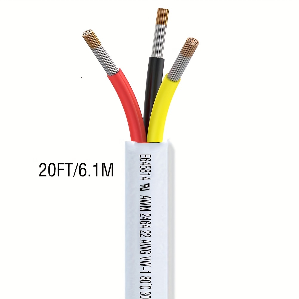 OMIGA 20 Meter 22 AWG 2- adriges Rundes PVC Flexible Kabel Mantelleitung  Schlauchleitung Rund Netzkabel Kupferdraht Benutzt für Einfarbiges LED-Streifen-Verlängerungskabel  (Rot/Schwarz) : : Baumarkt