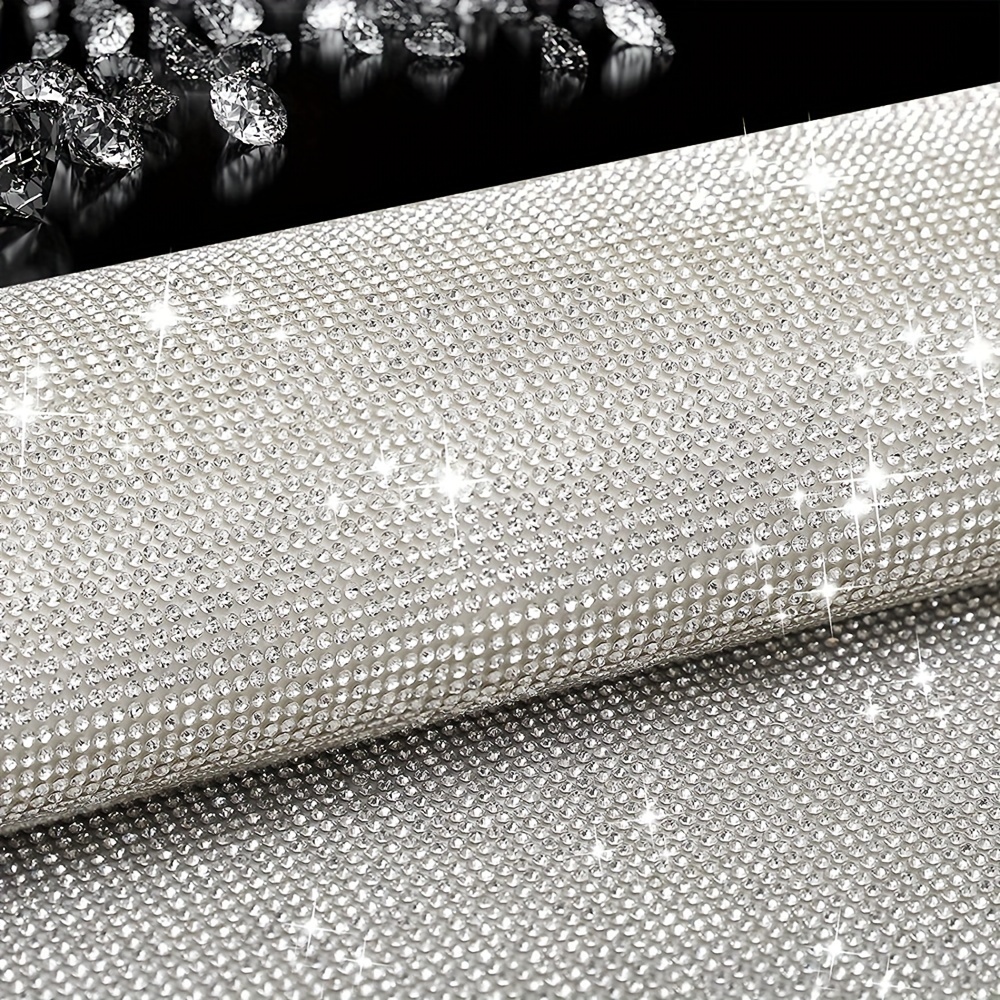 Silver Rhinestones Wraps for Beadable Pen, Not Cut, 24cm by 40cm
