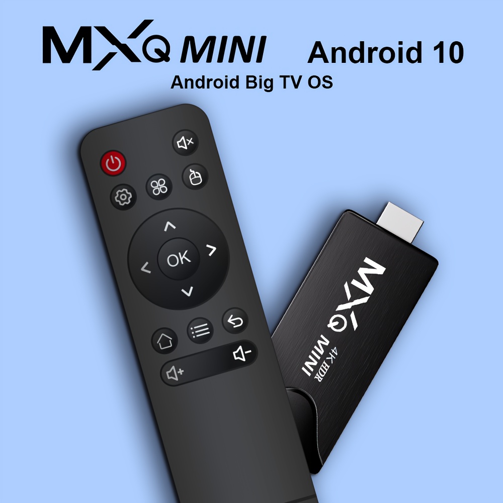 MXQMini TV Stick Android 10.0 4K Smart TV Android Box 2.4G WiFi Mini Smart  TV Stick H.265 Media Player Set Top Box