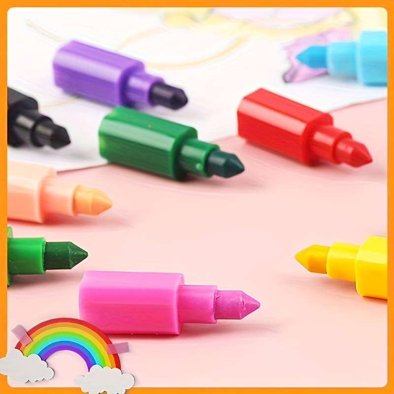 FAVOMOTO 16 Pcs Multicolor Crayons Stick Crayons Rainbow Crayons Crayon  Arts Color Crayon pens Crayons for Kids Ages 4-8 twistable Crayons Colored