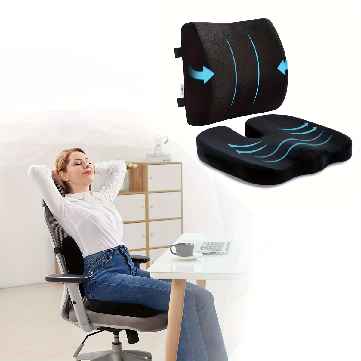 Memory Foam Chair Cushion/seat Cushion For Office - Temu