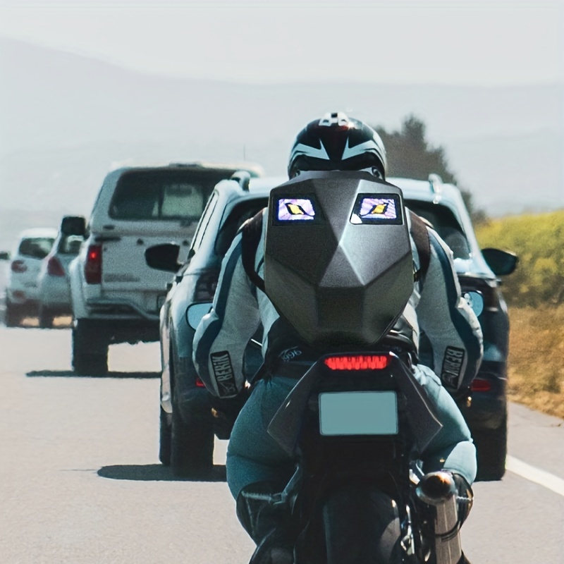 Mochila Led Crelander Para Andar En Moto, Mochila De Viaje Color Negro