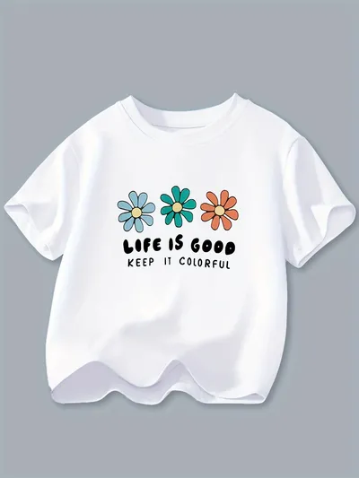 Camiseta infantil Gacha Life Anime 3D estampada, tops casuais com