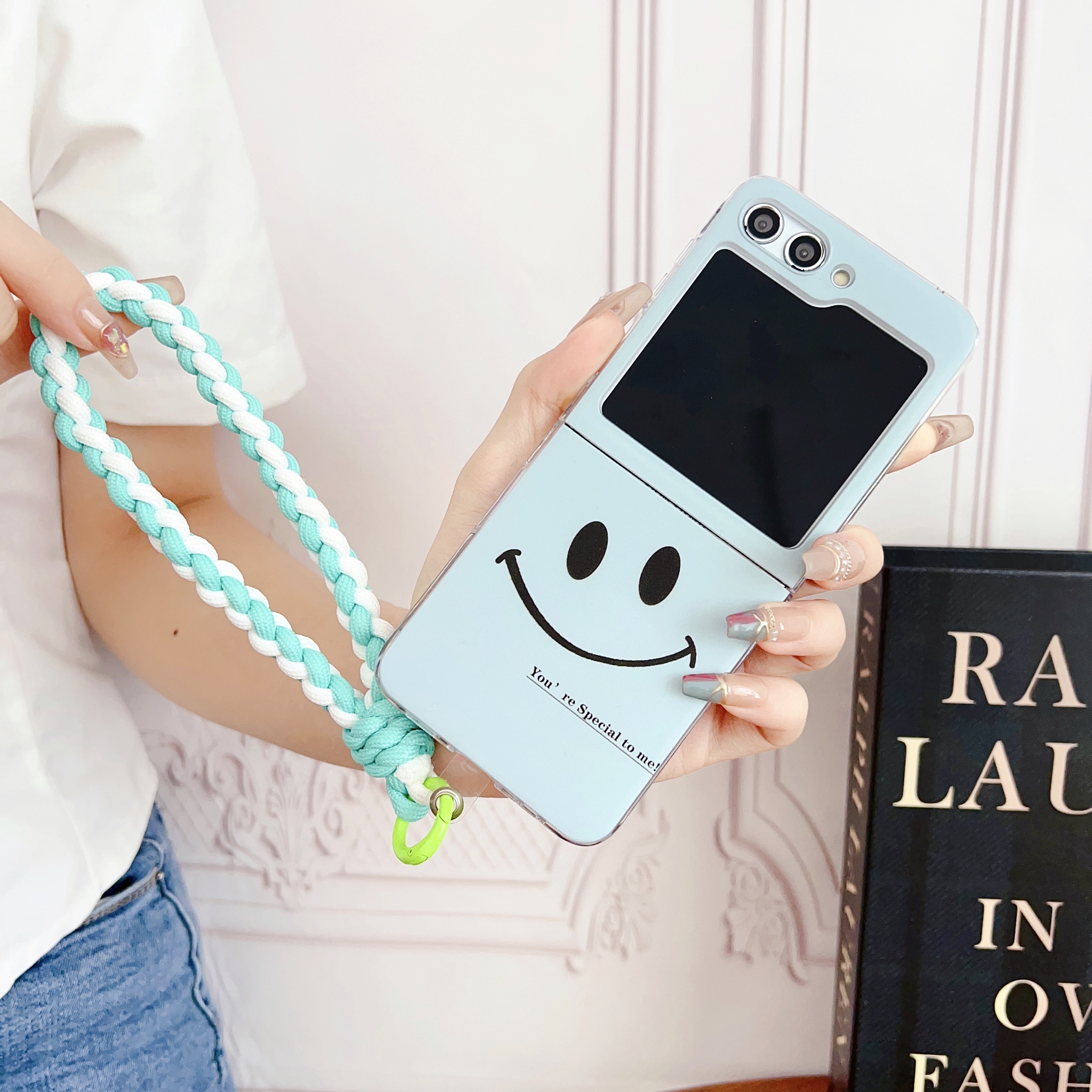 Cute kawaii flip phone with a keychain tamagotchi | 3D model