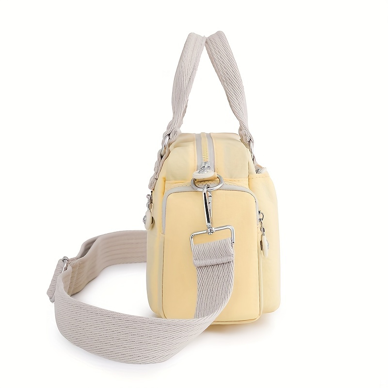 Colorblock Casual Satchel Bag All Match Shoulder Bag With Pockets