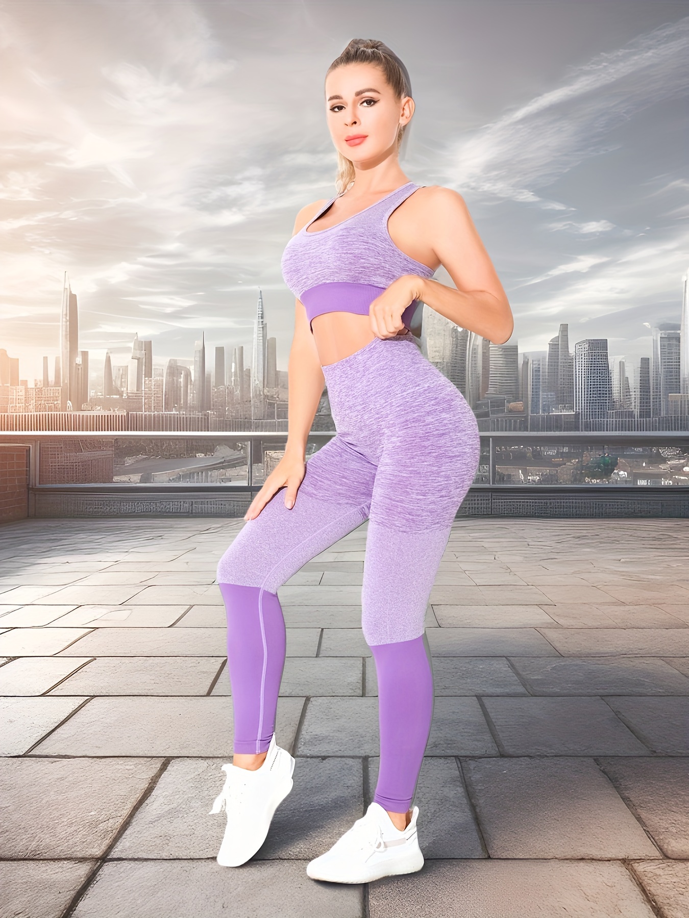 Workout Clothes Seamless Active Wear Sports Bra Pants Yoga - Temu Canada