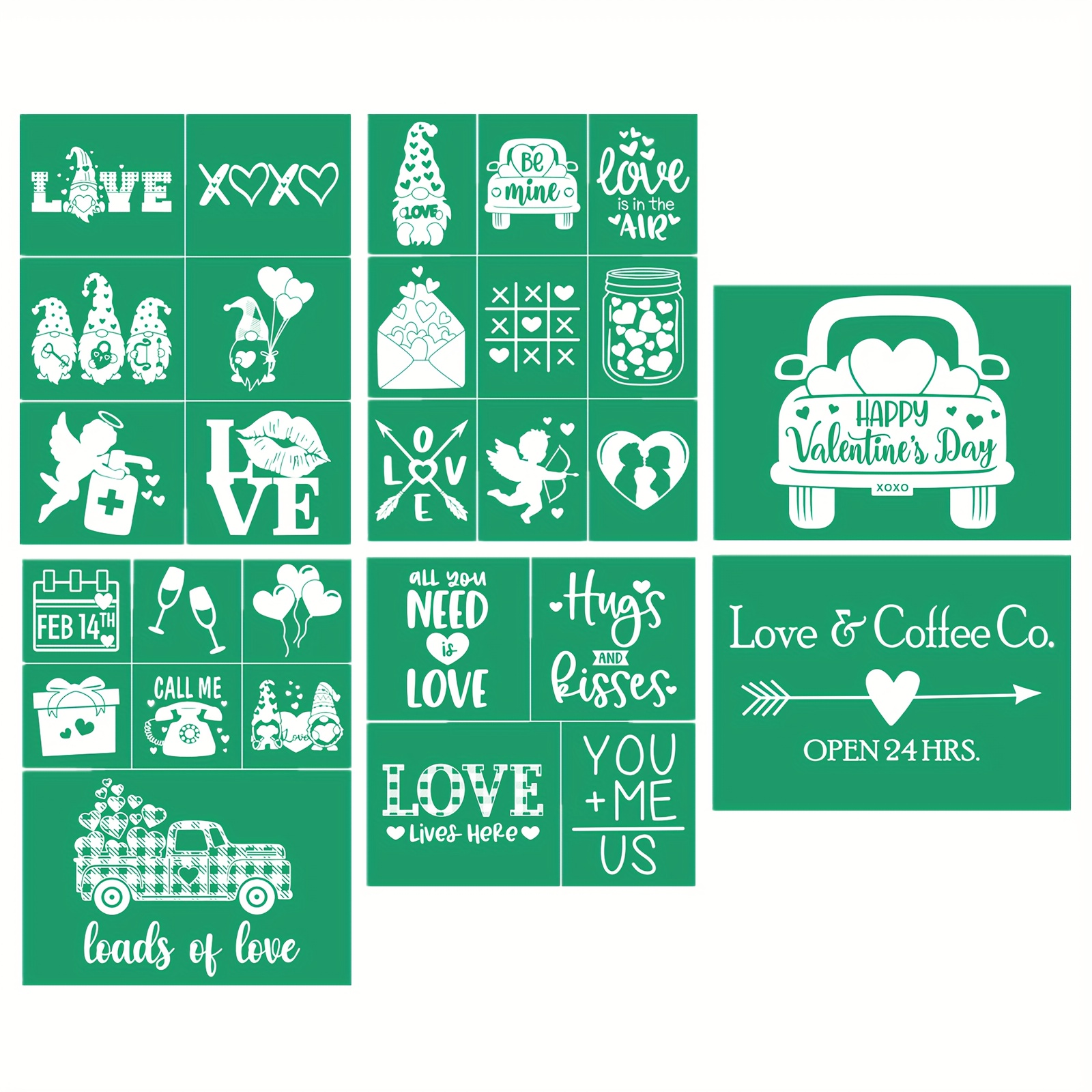 3x/Set Silkscreen-Print Kit Love-Heart Silk Screen Stencils DIY Printing on  Clay