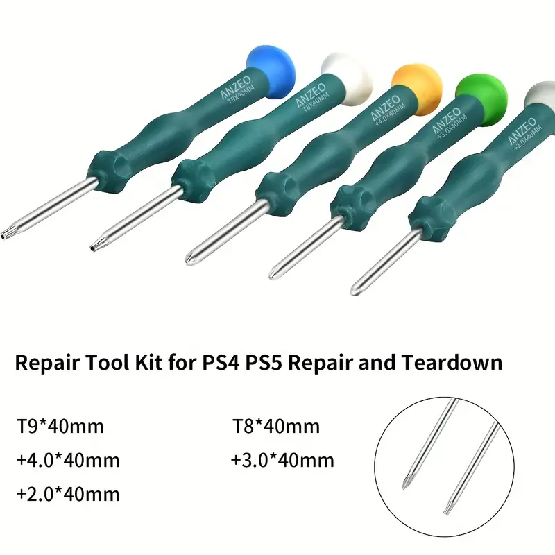 Kit D'outils De Réparation De Nettoyage Pour PS4 PS5, Jeu De Tournevis Avec  Tournevis De Sécurité Torx TR9 PH00 PH0 PH1 Tournevis Cruciforme Pour Cons