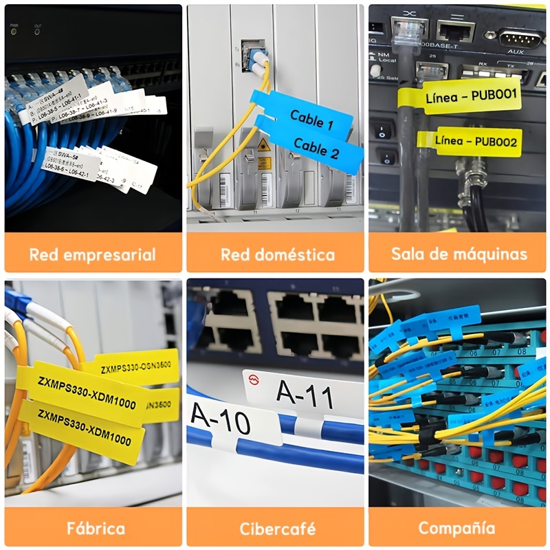  Etiquetas de cable D11 coloridas e impermeables para