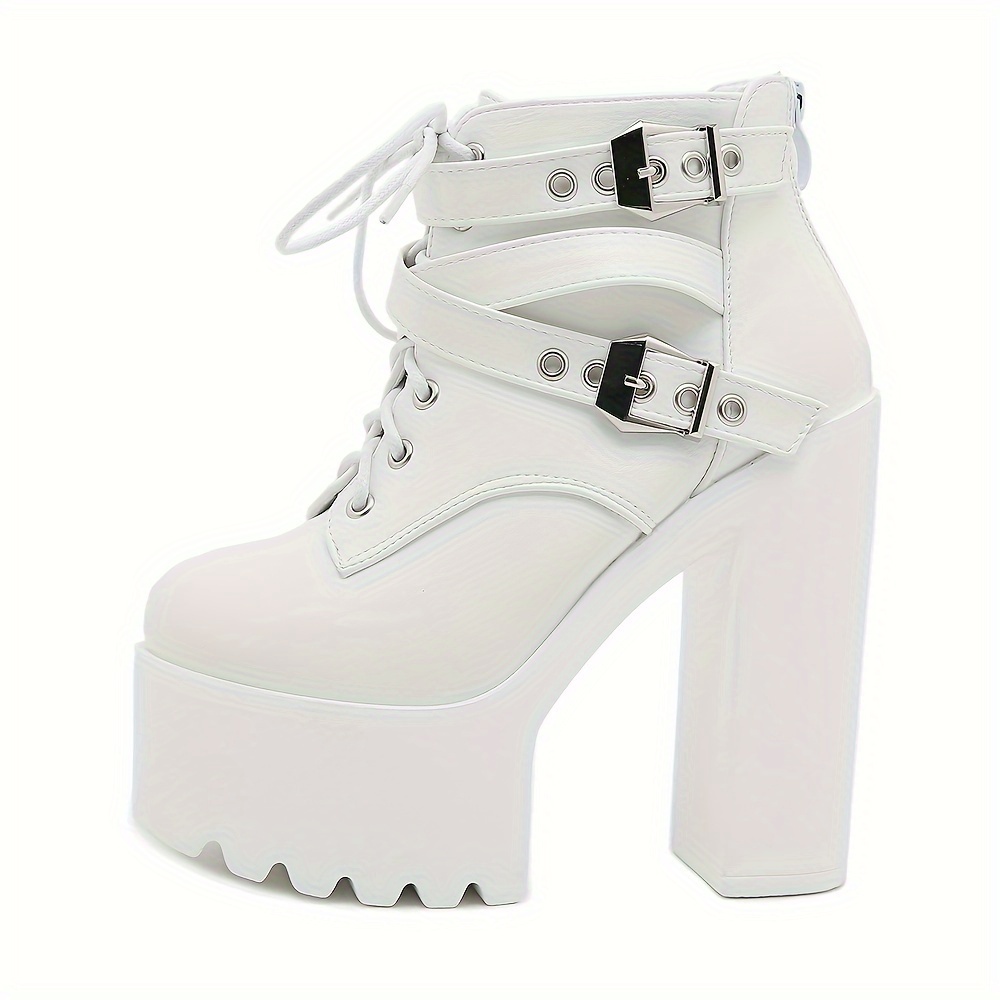 Model Fashion Show Platform Ankle Boots with Buckle, European and American Nightclub Sexy High-heeled Women's Boots, Women Shoes