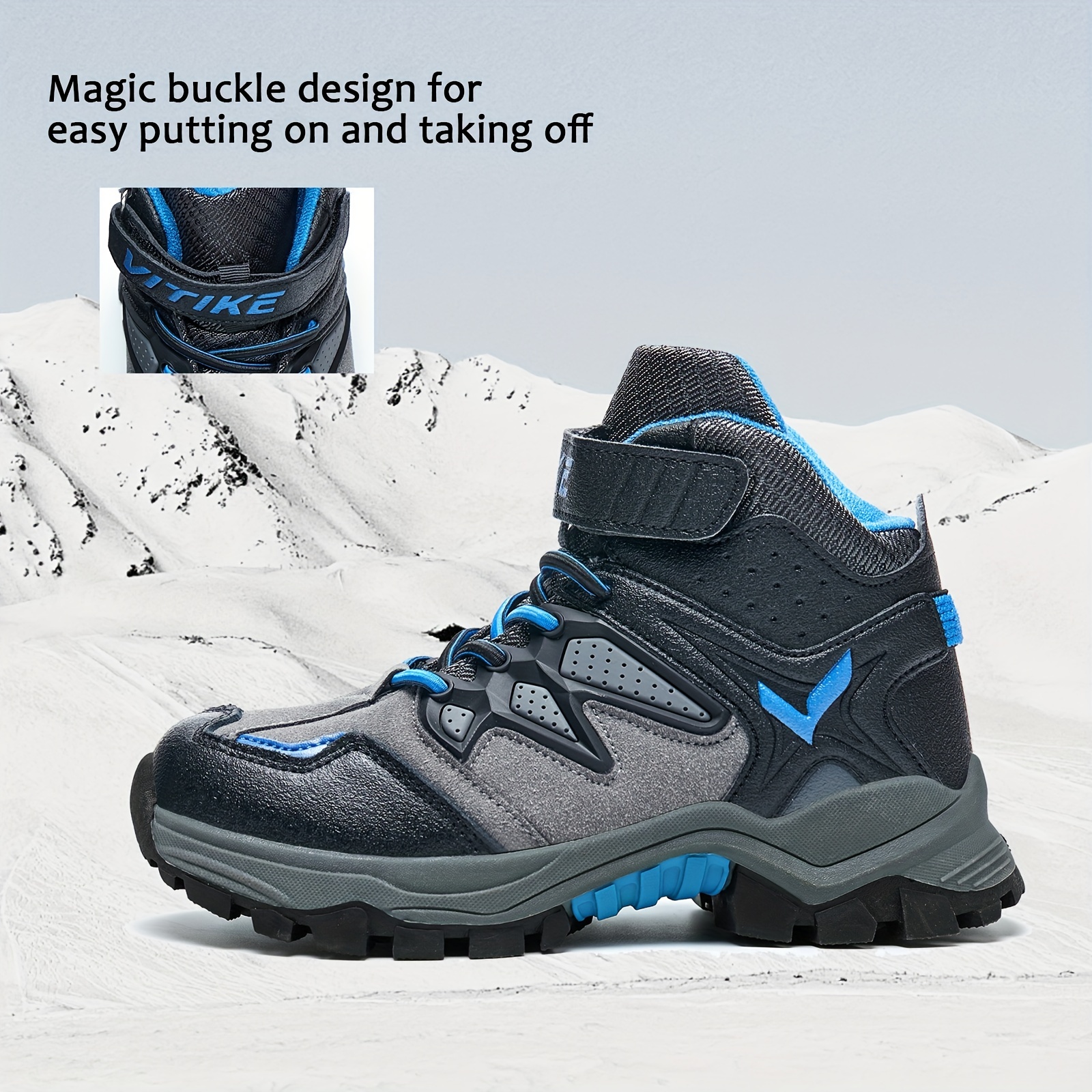 Zapatos Senderismo Niño Impermeable Zapatillas Trekking Cálido Zapatos de  Invierno Antideslizante Botas de Nieve Azul 31 : : Moda