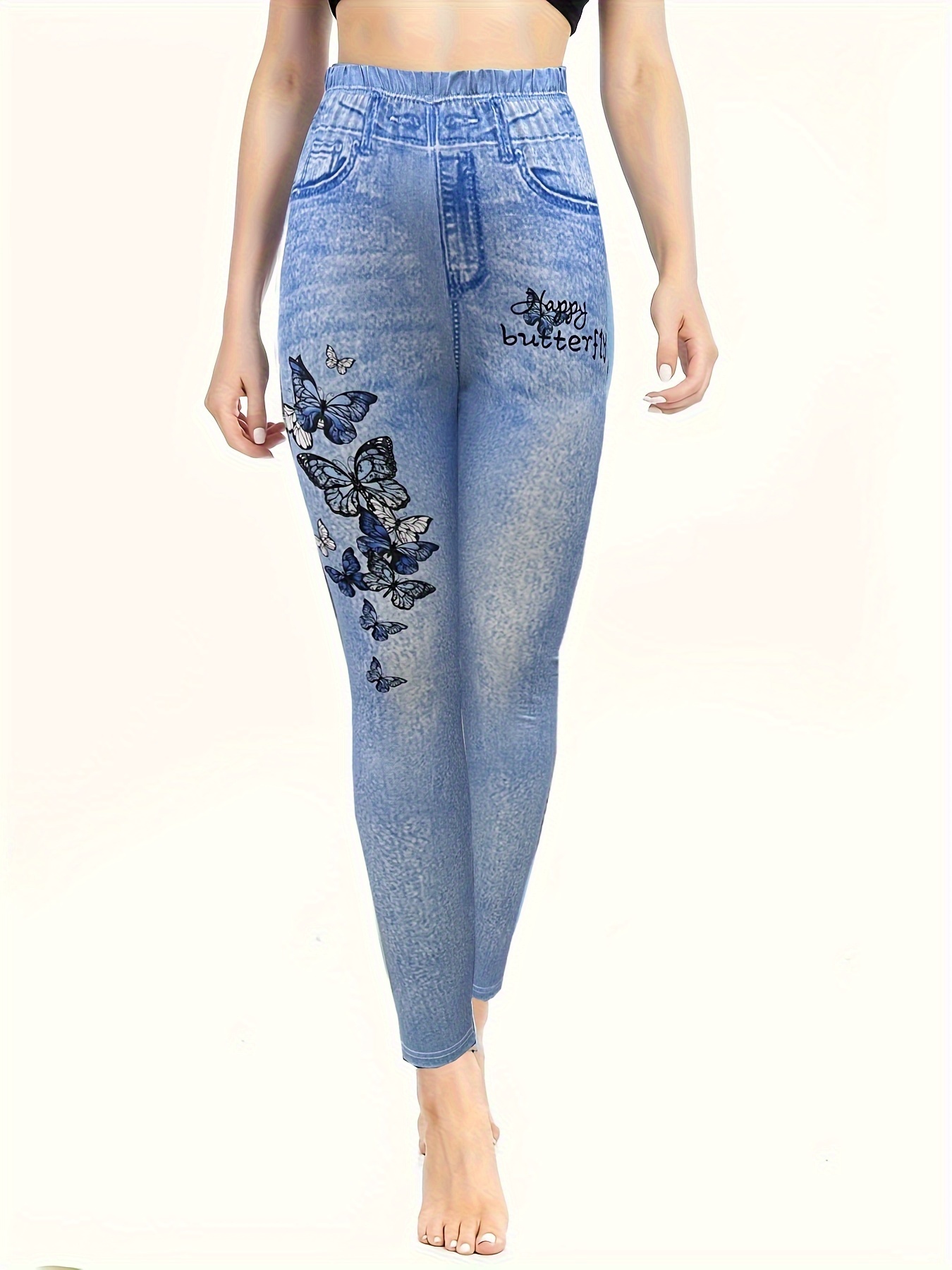 Butterfly Print Cut Out Leggings