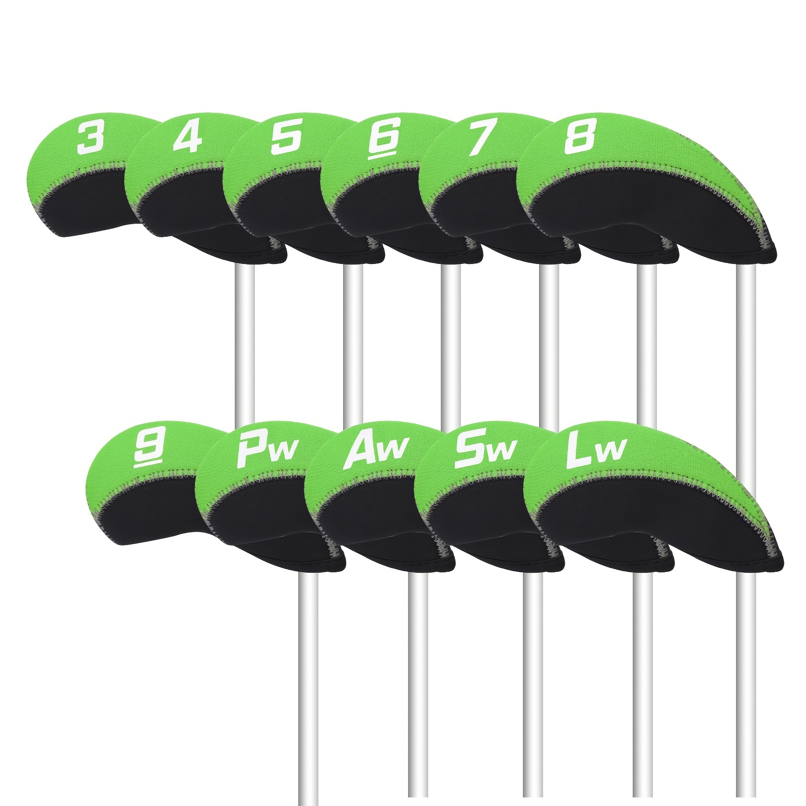 Big Number Neoprene Golf Iron Covers Set - Club Head Covers - Wedge Iron Protective Headcover for Callaway, Ping, Taylormade, Cobra, Mizuno