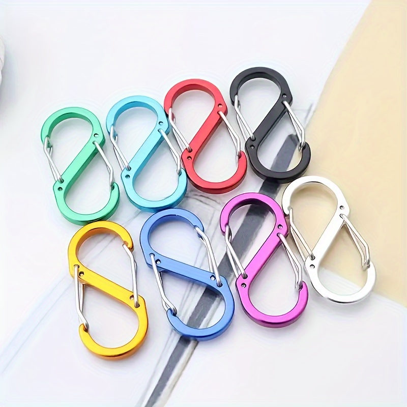 8pcs Set S Shaped Spring Buckle Snap Hook Bag Hanging Buckle Keychain  Keyring For Fishing Camping Outdoor Sports Party Holiday Accessory - Sports  & Outdoors - Temu